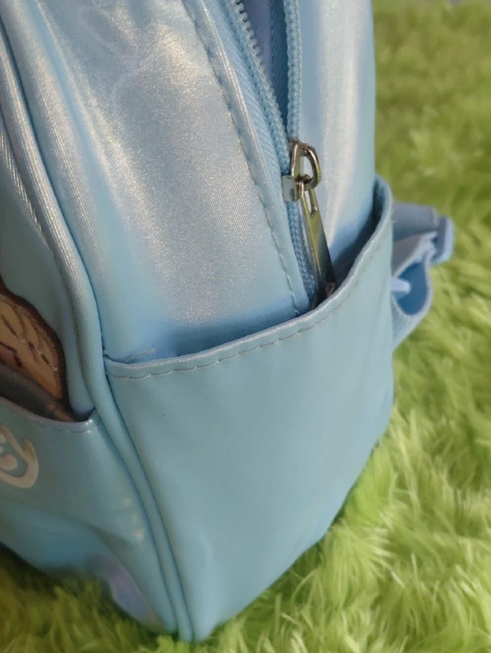Bluey Light Blue Kids Backpack with Character Patches